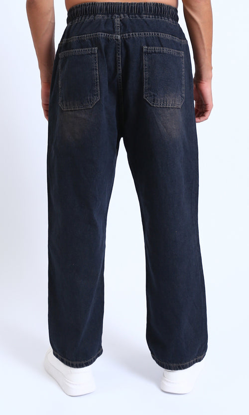 R214602 - Vintage Wash Relaxed Fit Jogger Jeans - Brownish Blue