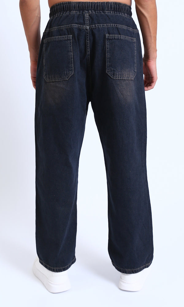 R214602 - Vintage Wash Relaxed Fit Jogger Jeans - Brownish Blue