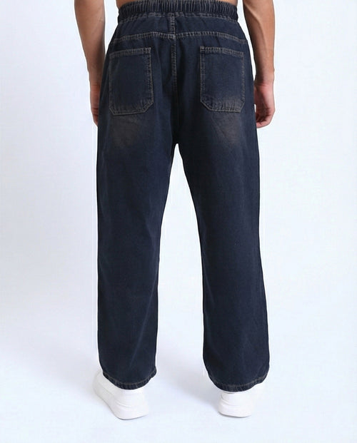 R214602 - Vintage Wash Relaxed Fit Jogger Jeans - Brownish Blue