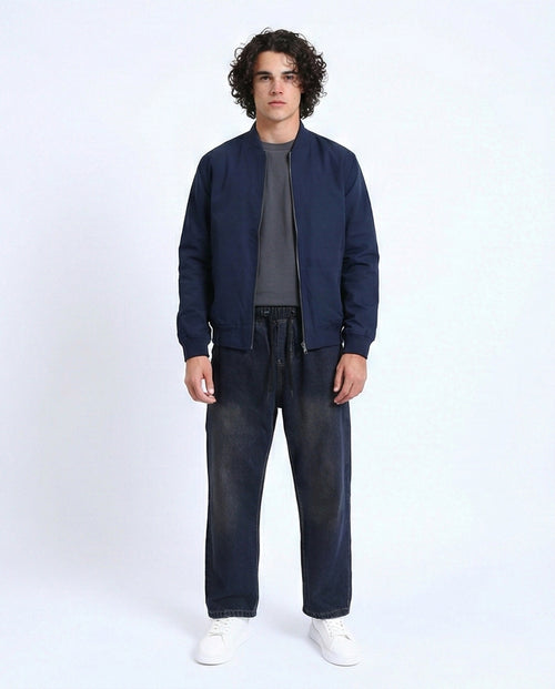 R214602 - Vintage Wash Relaxed Fit Jogger Jeans - Brownish Blue