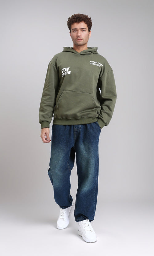 R214604 - Wide Leg Slip On Jogger Jeans - Dark Blue