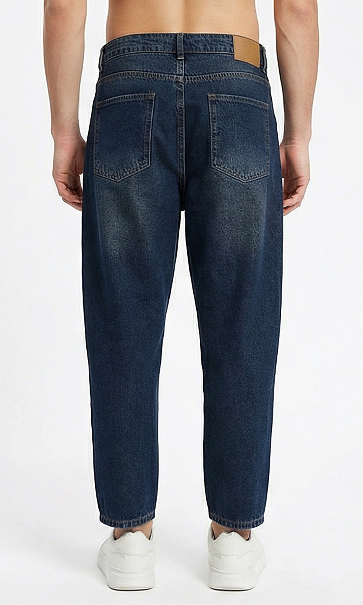 Dark Wash Relaxed Fit Denim Jeans for Men