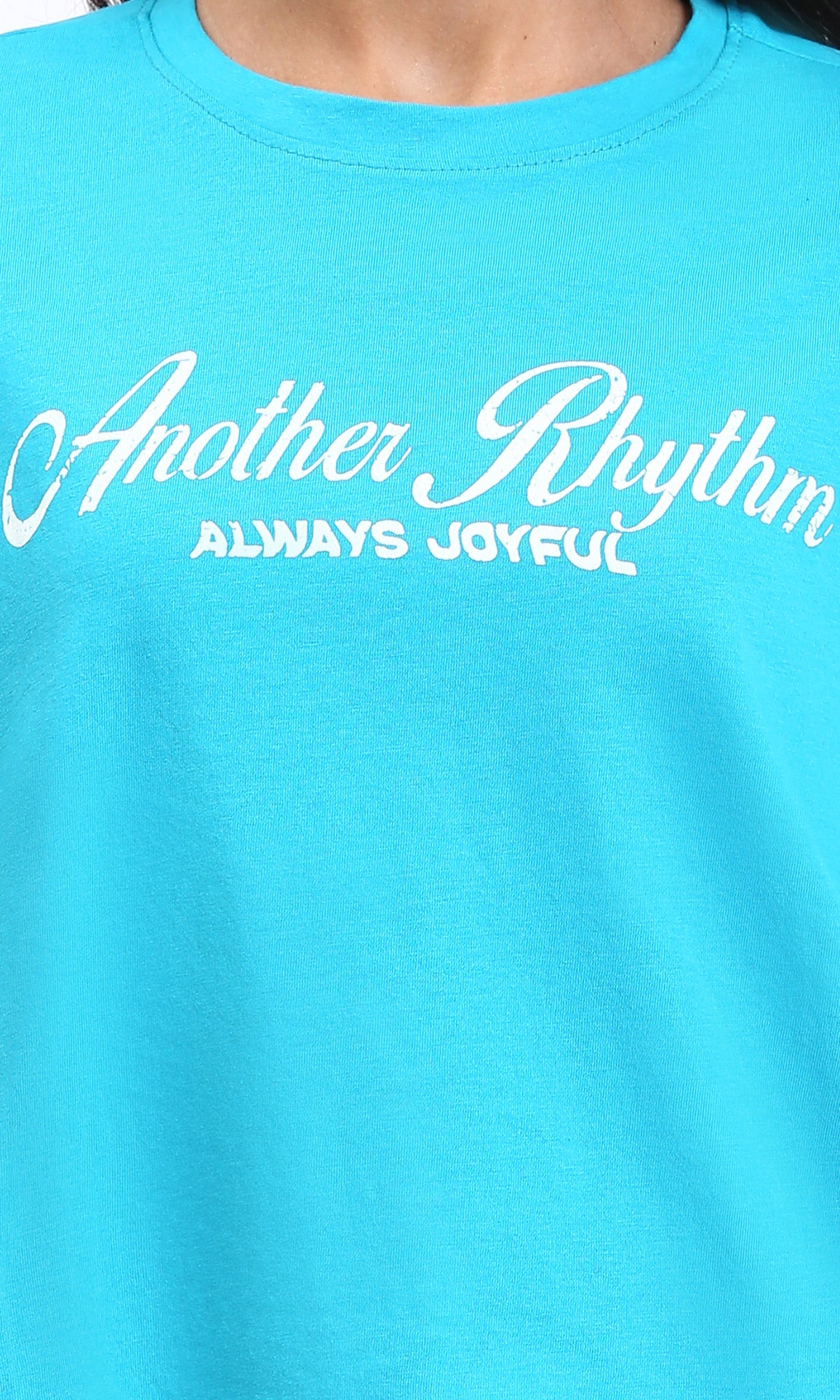 Ravin Women’s "Another Rhythm" Boxy Cyan Crop T-Shirt - R214641