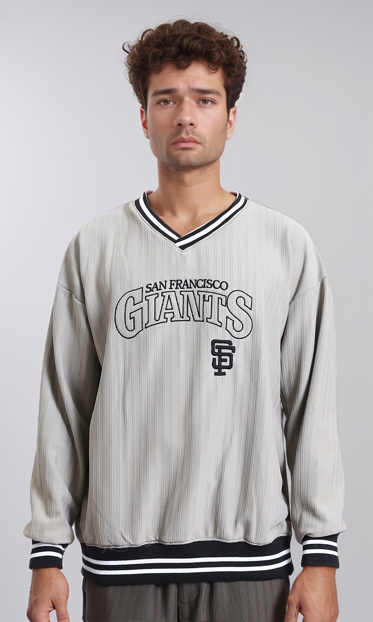 Embroidered "san Francisco Giants" Sweatshirt - Grey