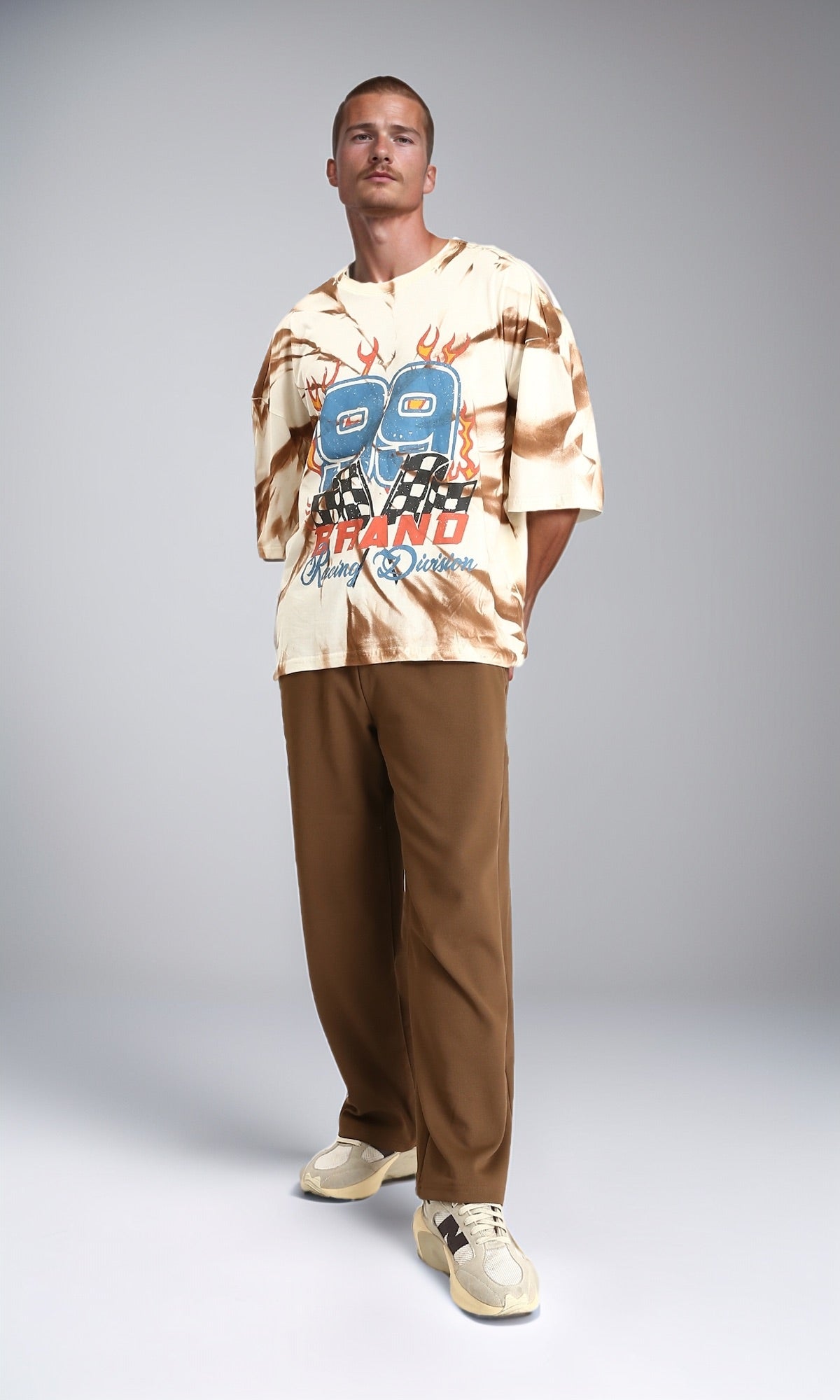 Essential Relaxed-Fit Solid Brown Trouser