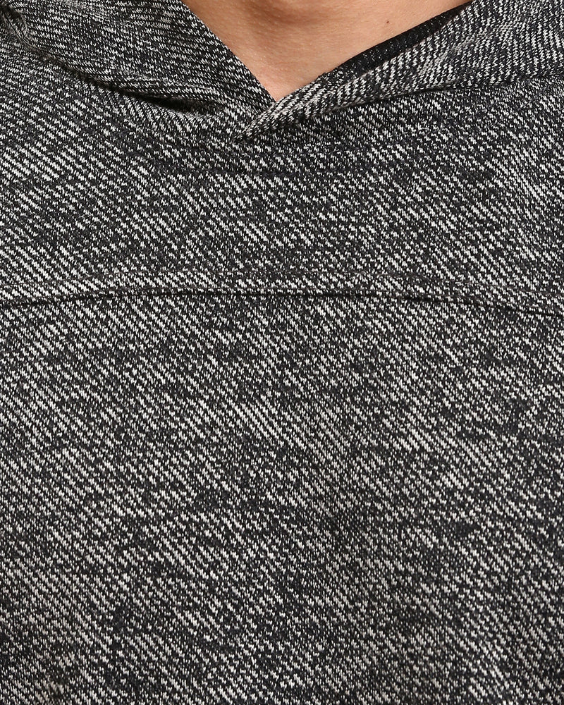 Ravin Men’s Textured Marled Knit Hoodie – Charcoal/Salt & Pepper - Heather Black - R214805