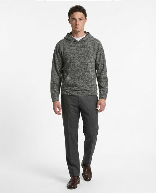 Ravin Men’s Textured Marled Knit Hoodie – Charcoal/Salt & Pepper - Heather Black - R214805