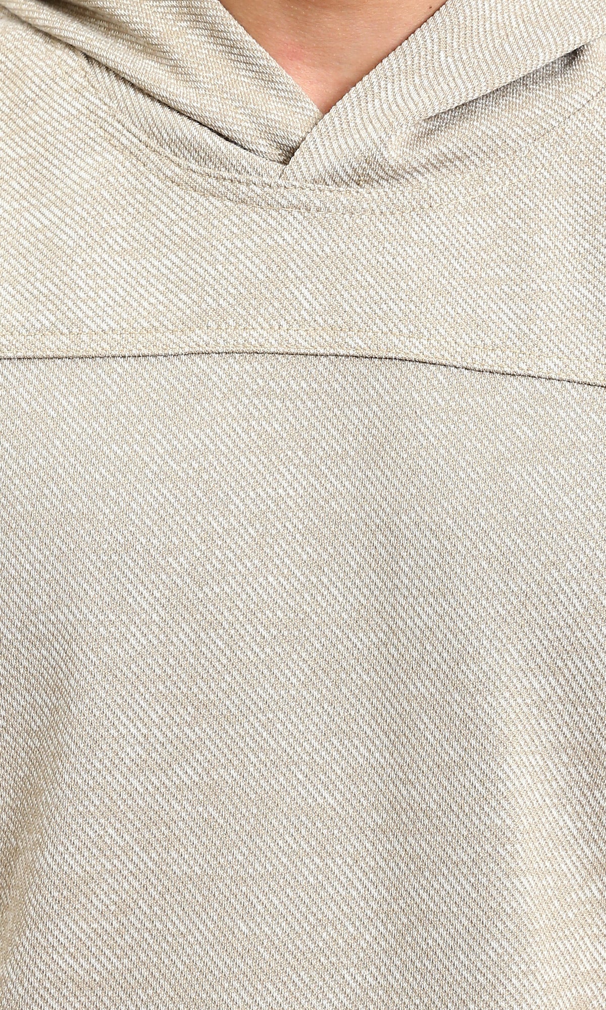Heather Beige Oversized Tweed Hoodie - R214806