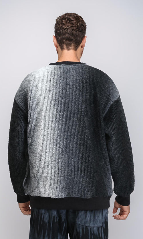 R214871 - Self Pattern Regular Winter Sweatshirt - Black Shades