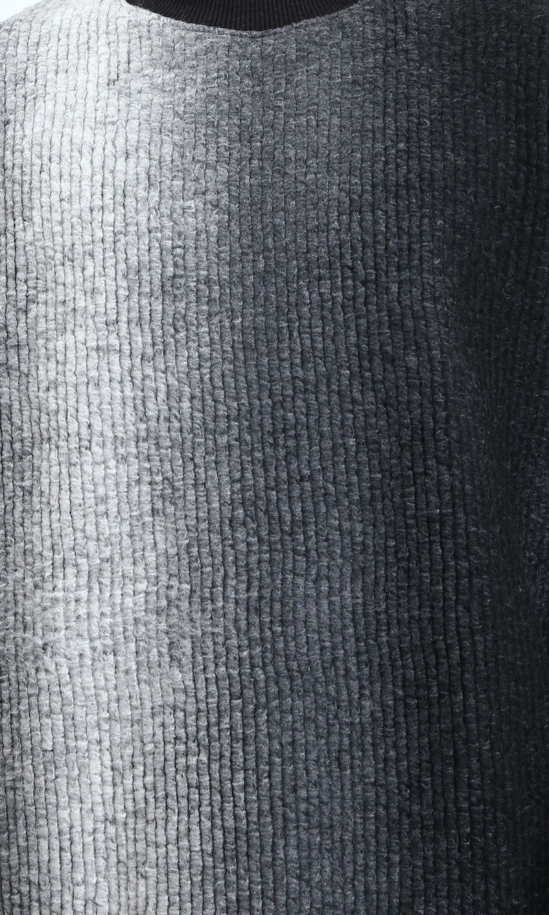 R214871 - Self Pattern Regular Winter Sweatshirt - Black Shades