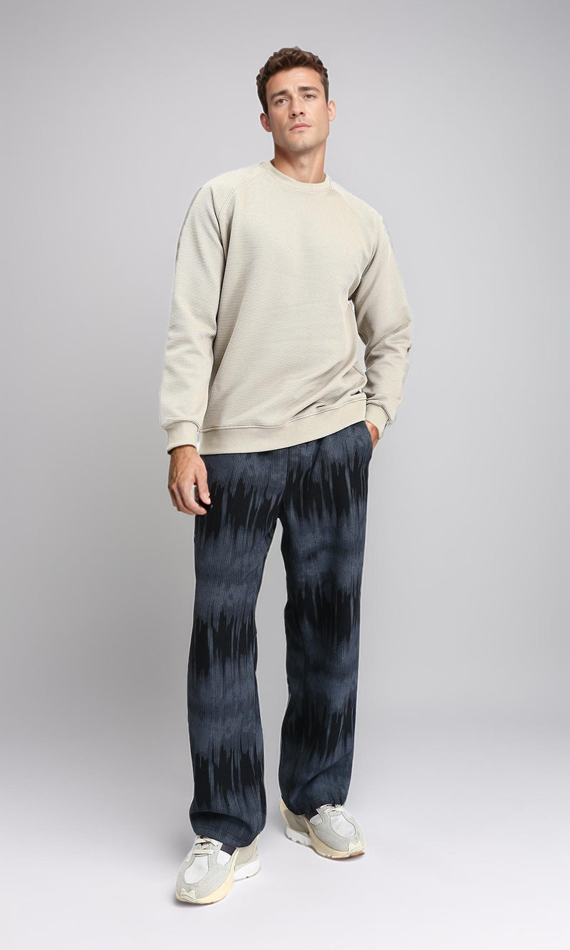 R214875 - Self Pattern Regular Fit Sweatshirt - Beige