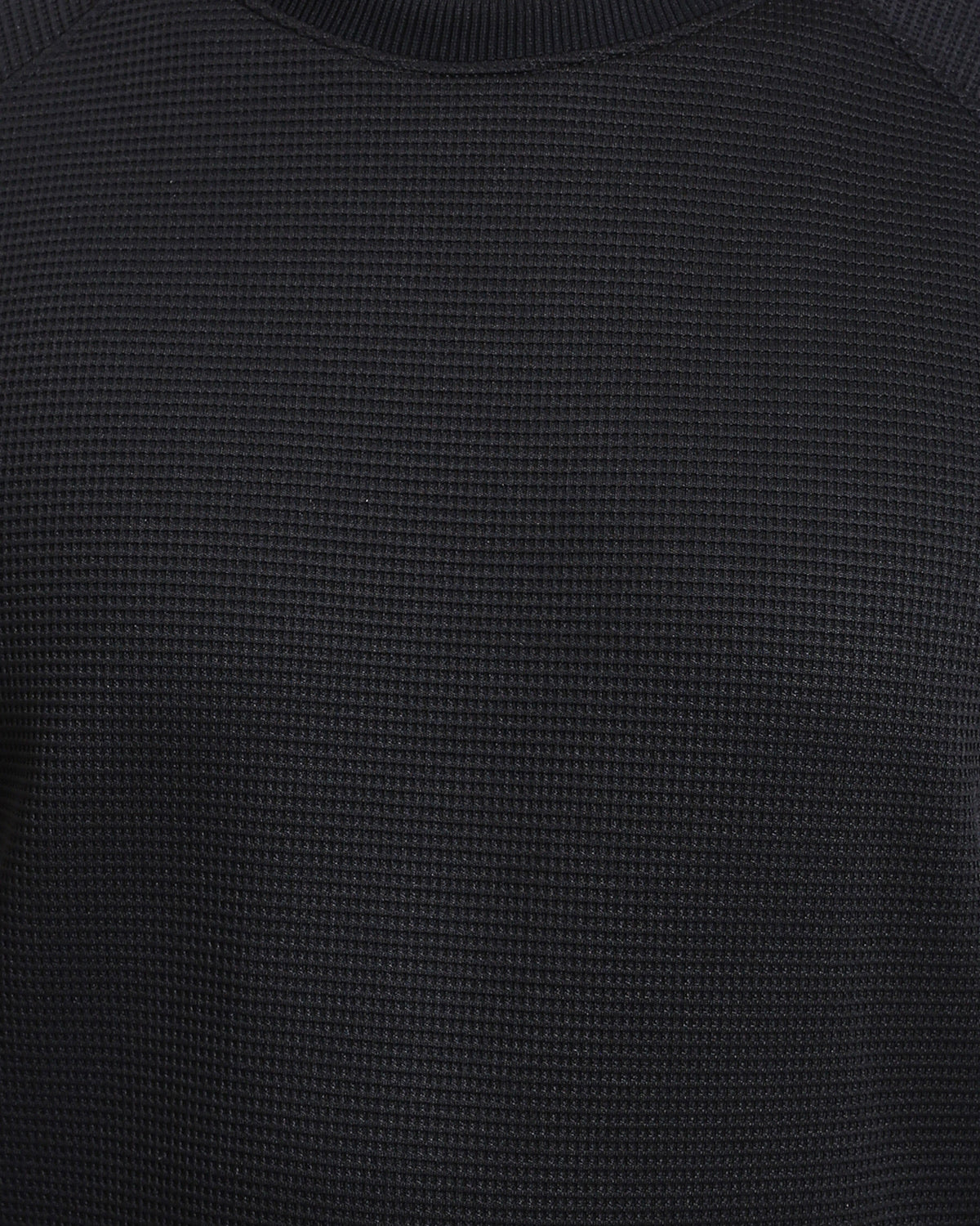 Ravin Men’s Textured Waffle-Knit Raglan Sweatshirt – Black - R214876