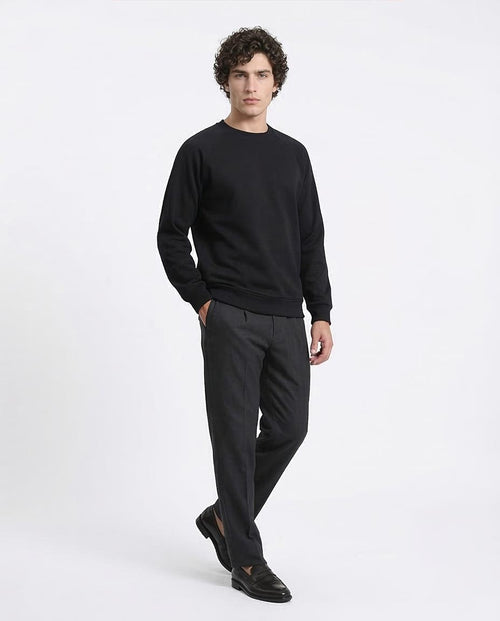 Ravin Men’s Textured Waffle-Knit Raglan Sweatshirt – Black - R214876