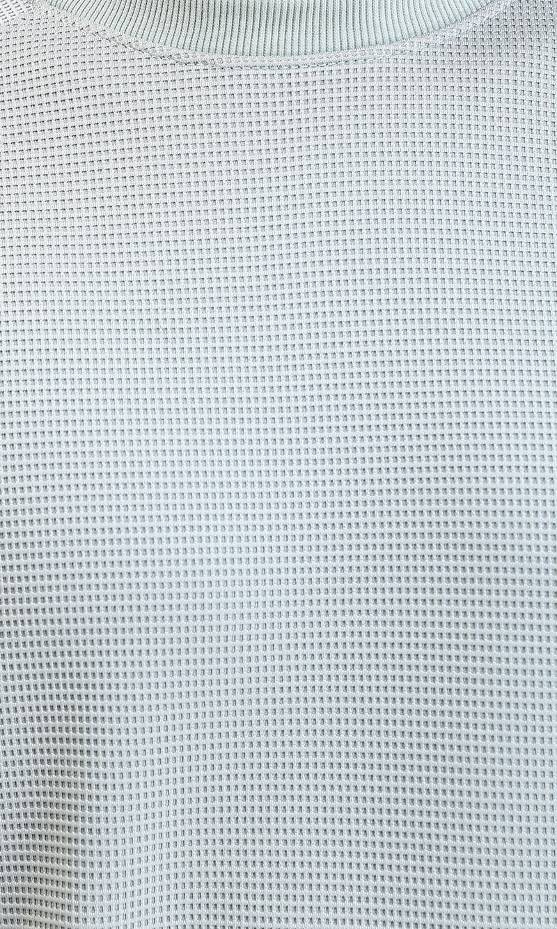 R214877 - Self Patterned Slip On Sweatshirt - Pastel Mint