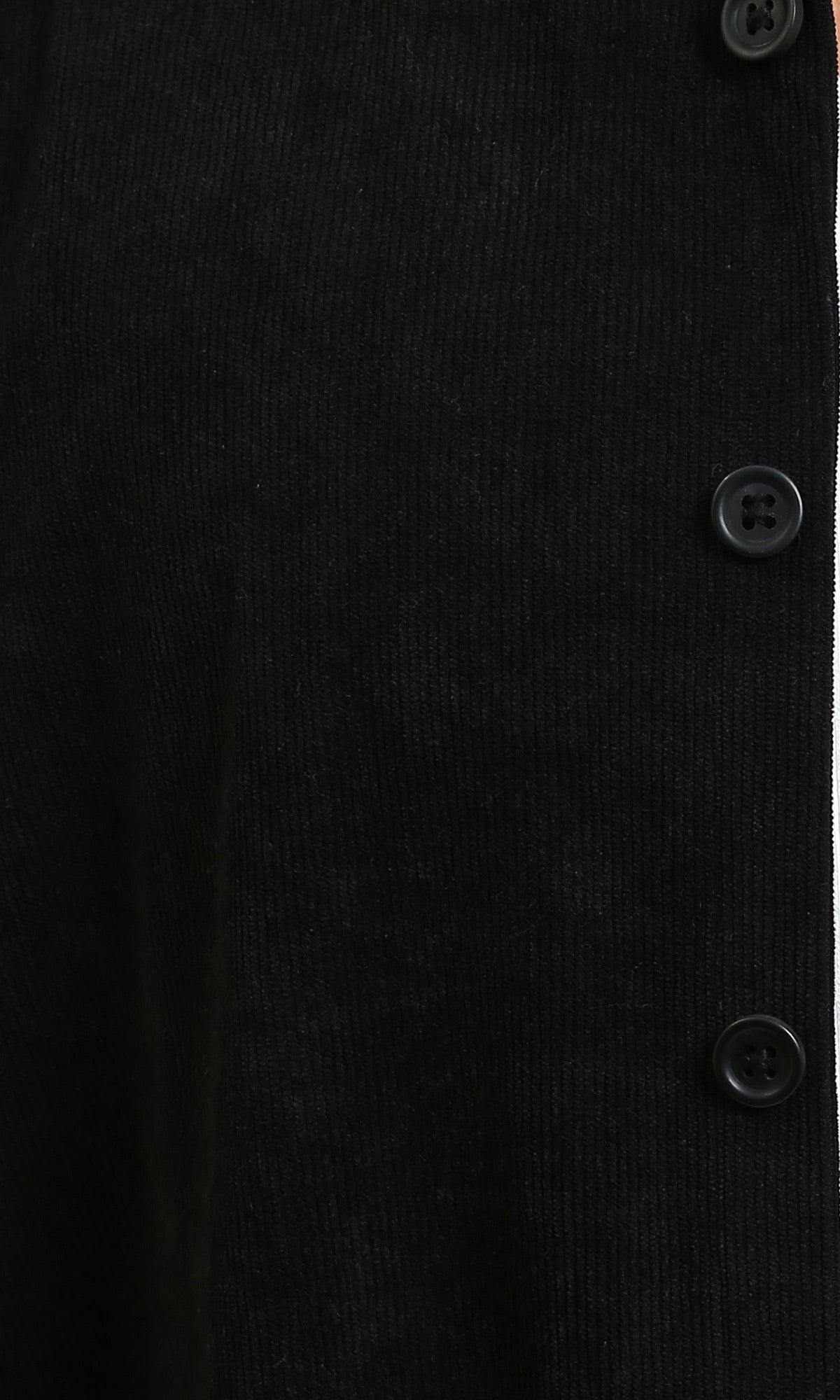 R214895 - Buttons Down Suede Long Sleeve Shirt - Black