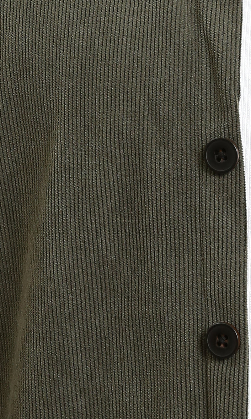 R214897 - Buttons Down Suede Long Sleeve Shirt - Army