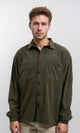 R214900 - Long Sleeve Casual Corduroy Winter Shirt - Dark Khaki
