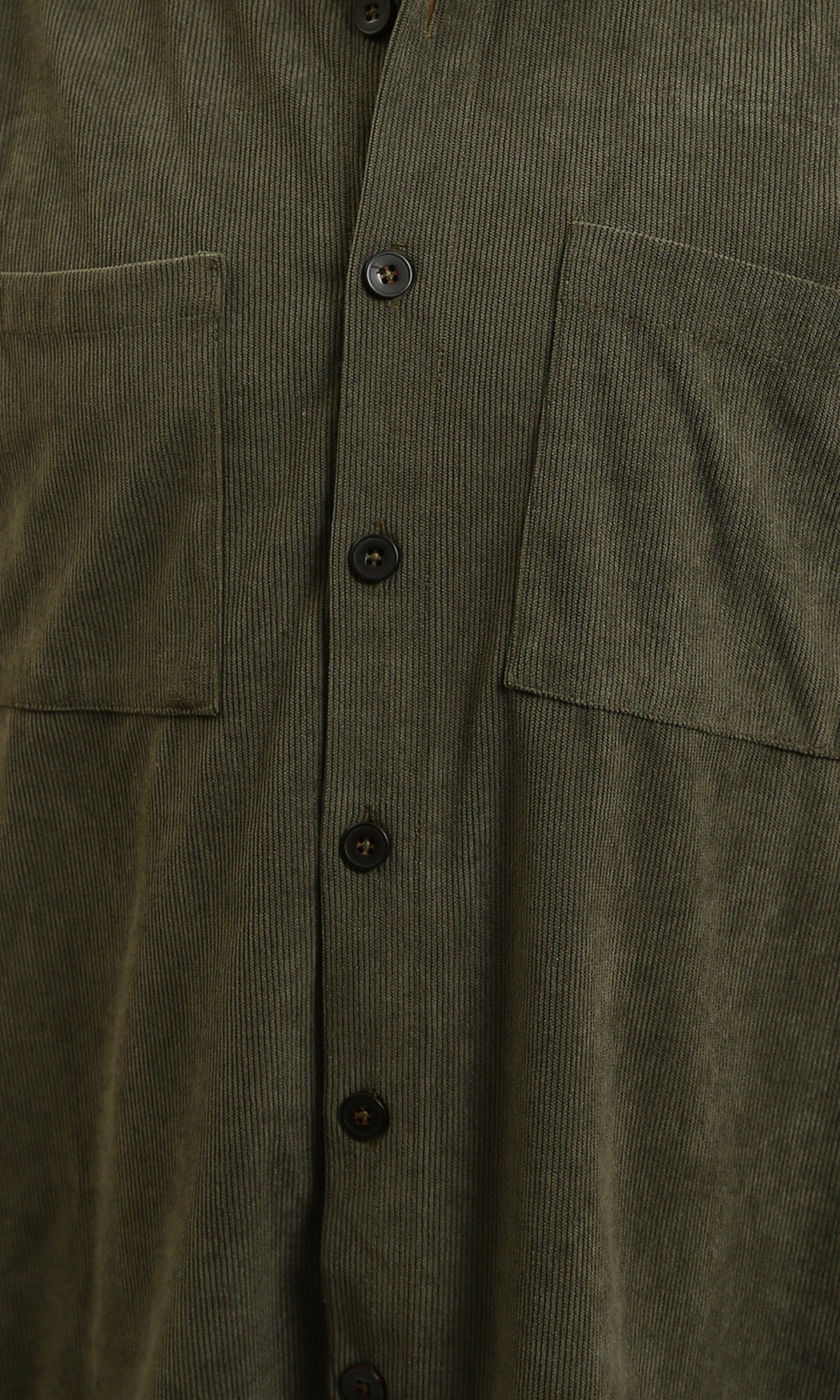 R214900 - Long Sleeve Casual Corduroy Winter Shirt - Dark Khaki