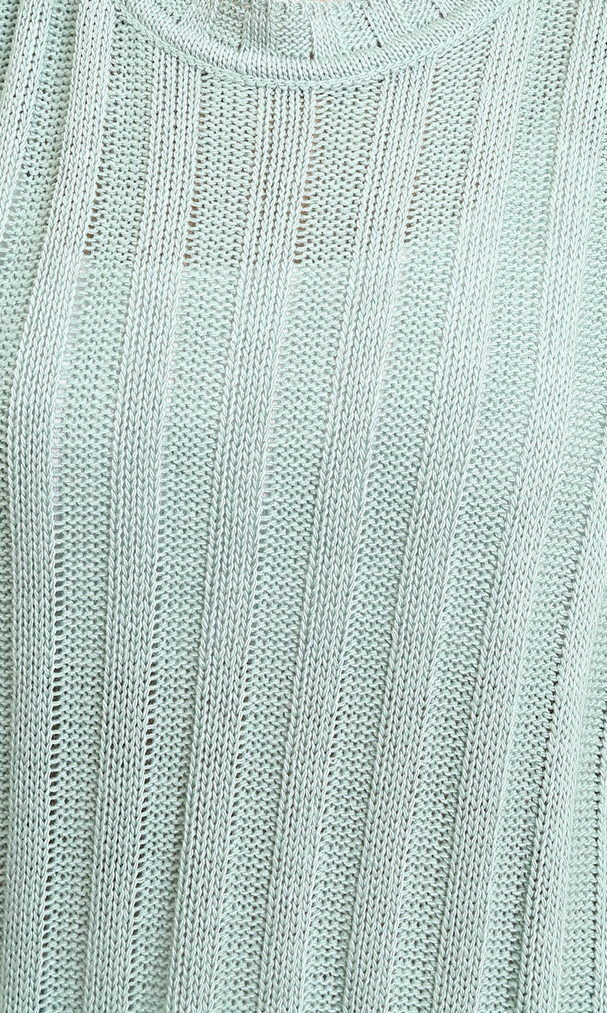 R214918 - Ribbed Knit Relaxed Fit Pullover - Light Mint