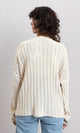 R214919 - Ribbed Knit Relaxed Fit Pullover - Light Beige