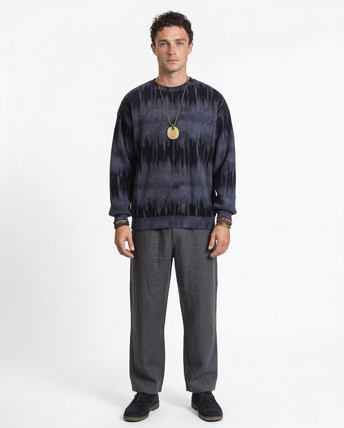Ravin Abstract Ikat-Pattern Ribbed Knit Sweatshirt - R214929