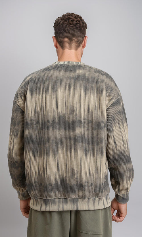 R214930 - Long Sleeves Winter Patterned Sweatshirt - Beige & Black