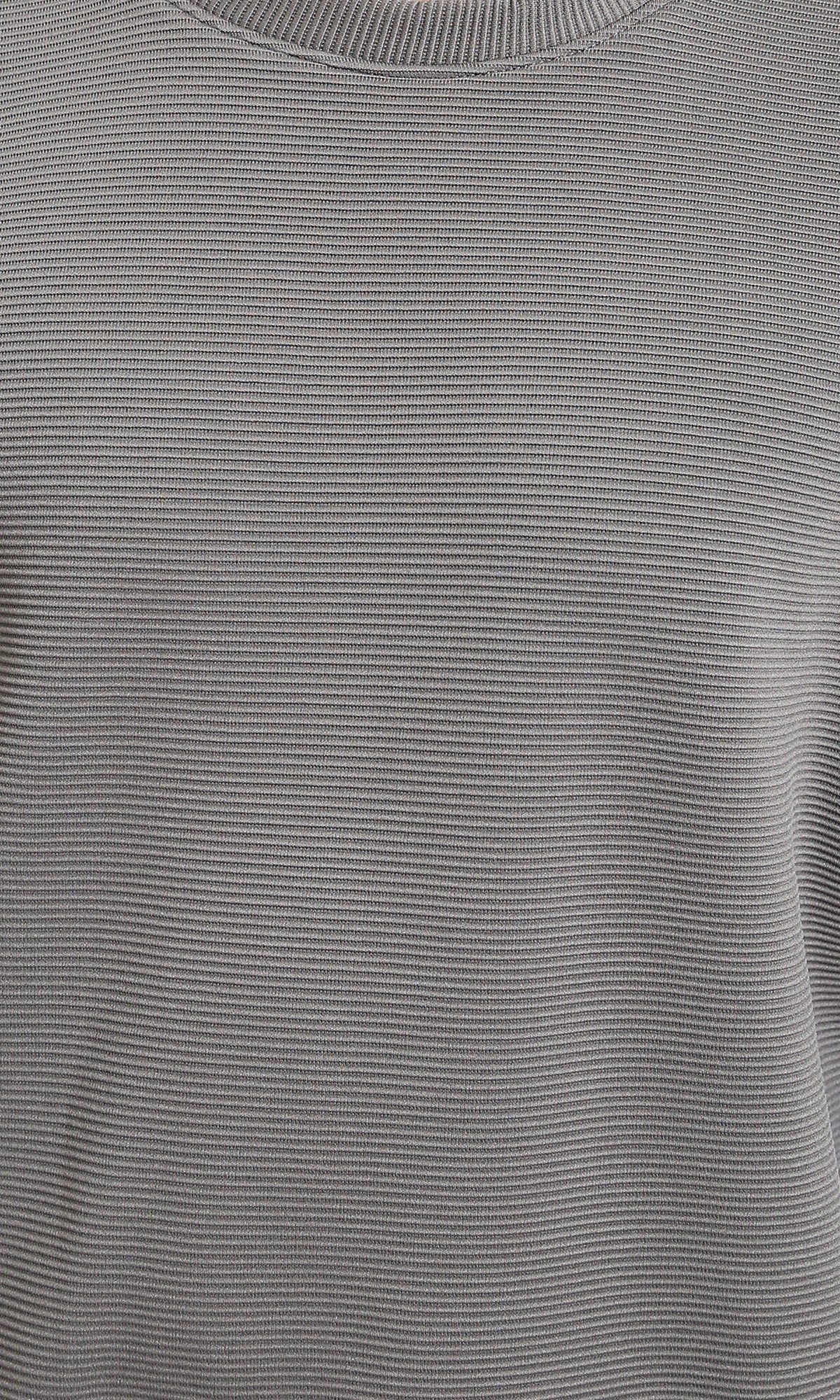 R214979 - Ribbed Diagonal Crew Neck Sweatshirt - Dark Grey