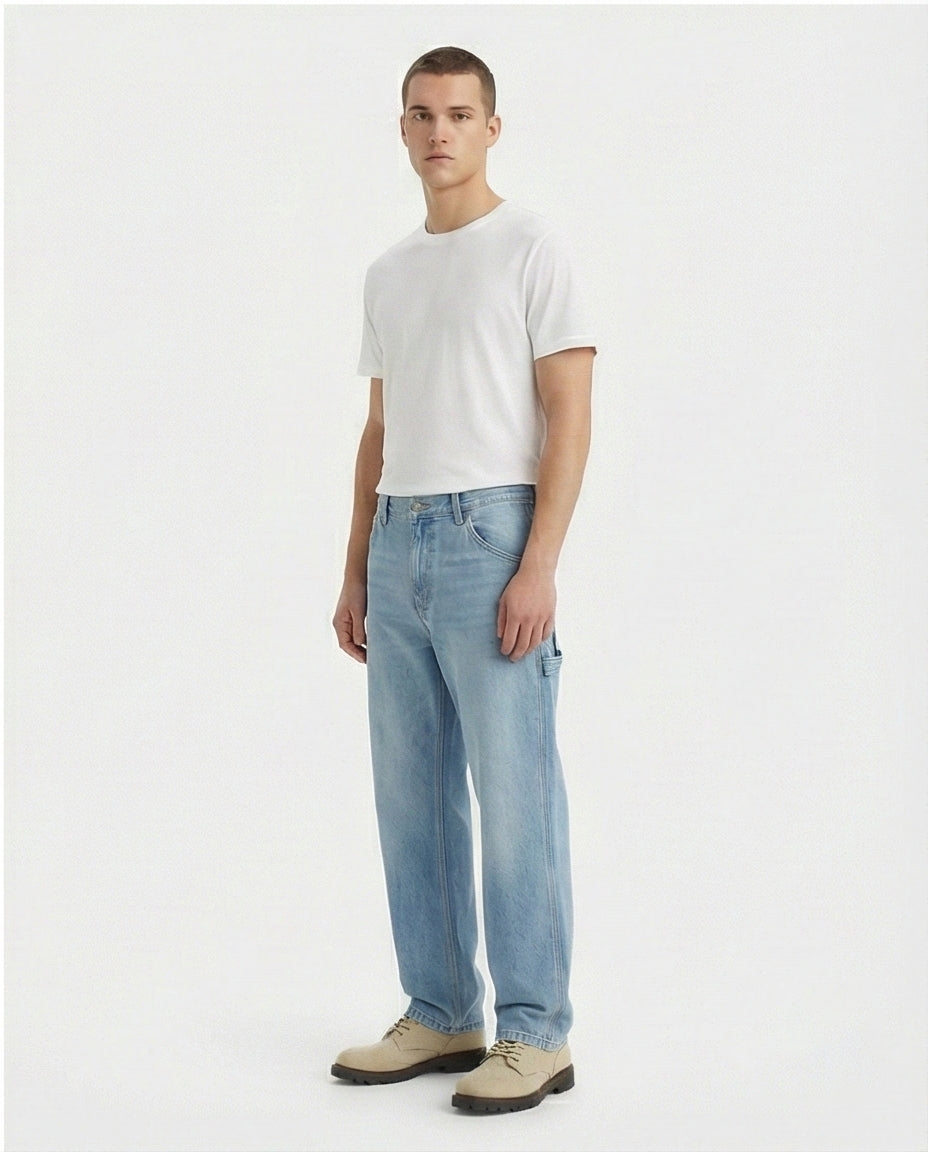 Light Wash Carpenter Loose Fit Jeans