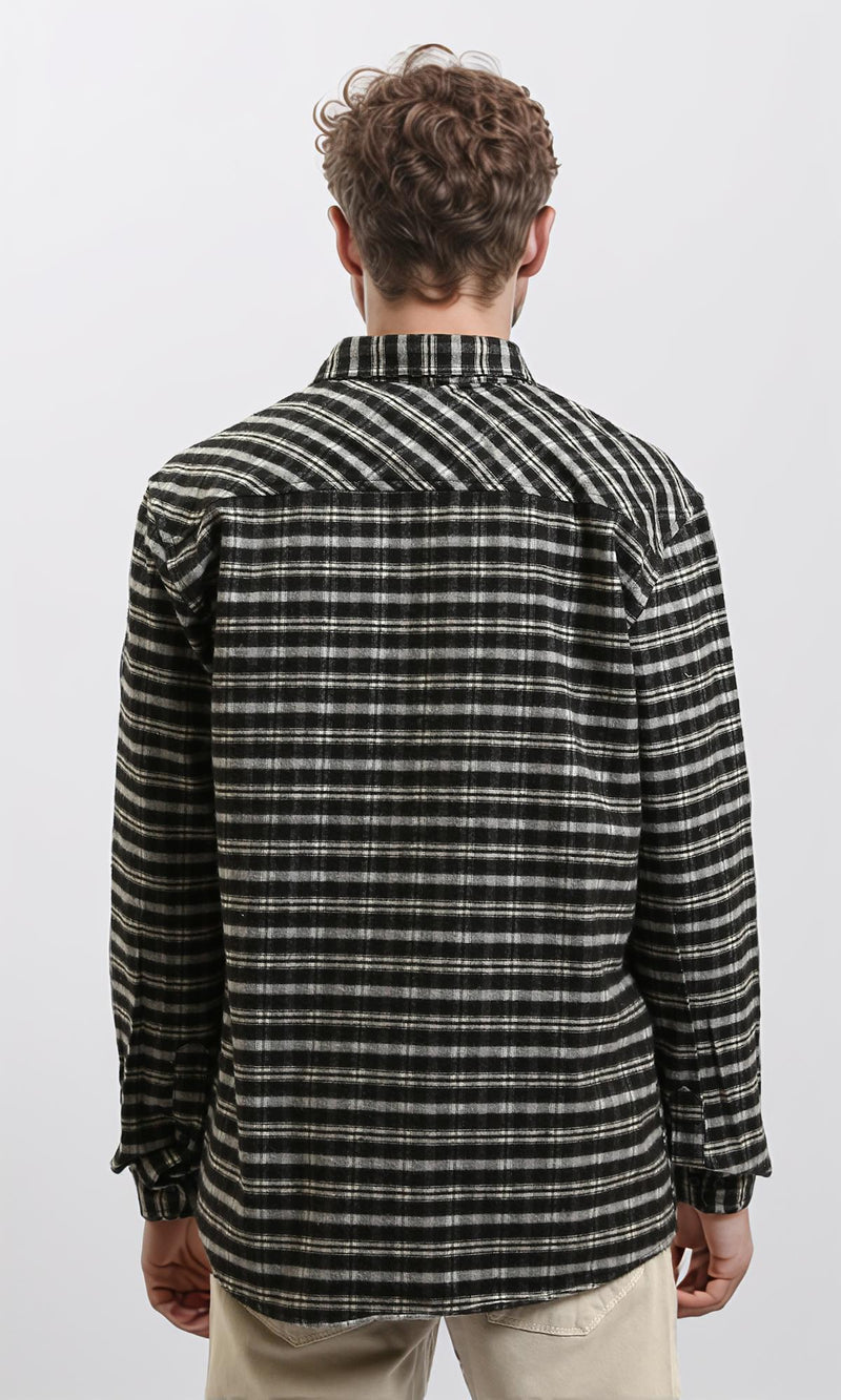 R215010 - Black & White Checkered Casual Shirt