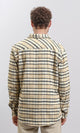 R215012 - Regular Fit Buttoned Plaid Shirt - Beige & Black