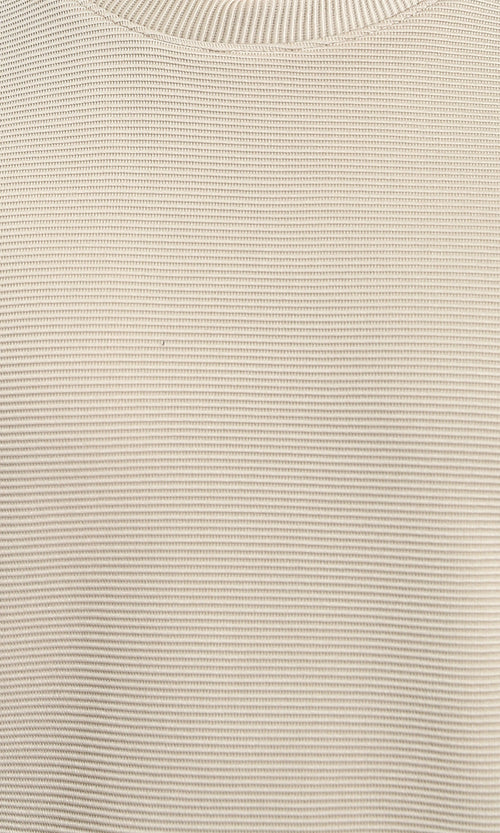 R215078 - Ribbed Diagonal Crew Neck Sweatshirt - Dark Beige