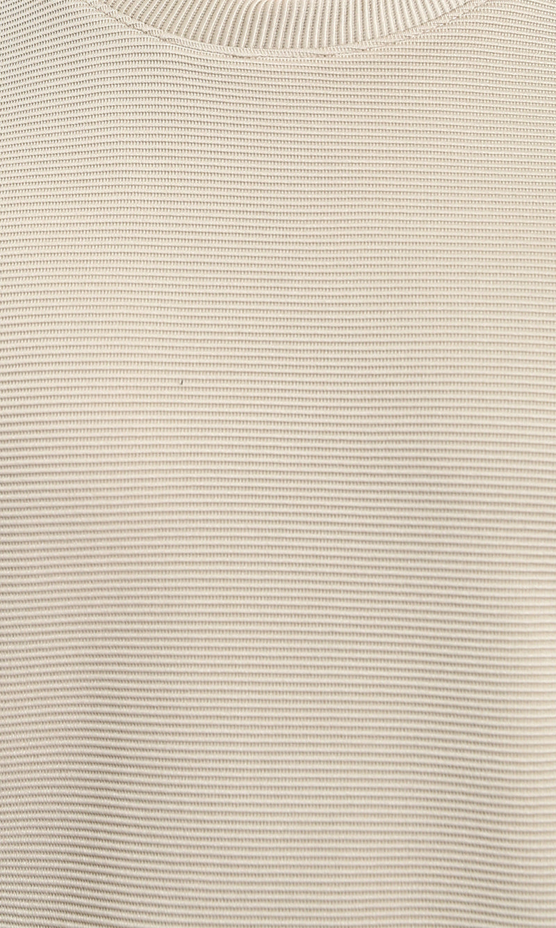 R215078 - Ribbed Diagonal Crew Neck Sweatshirt - Dark Beige