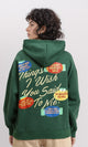 R215081 - Printed Long Sleeves Winter Hoodie - Dark Green