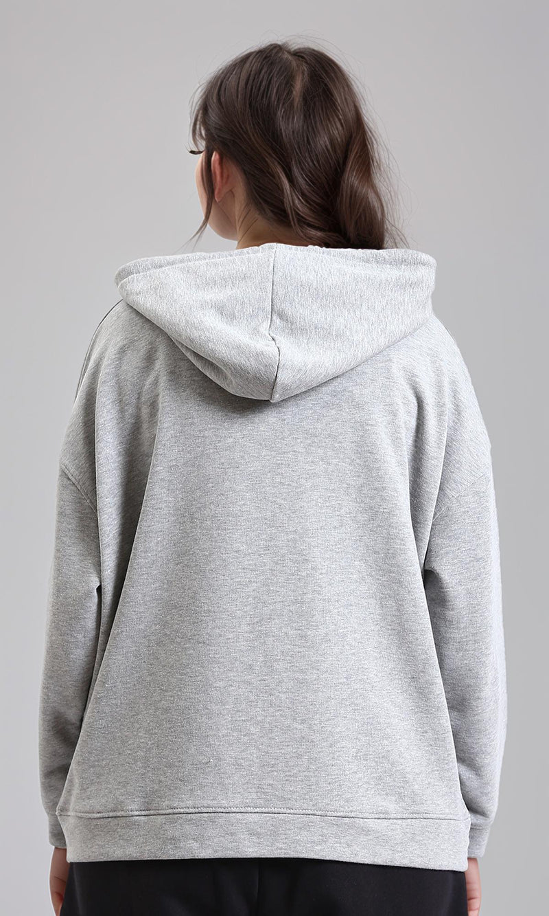 R215084 - Relaxed Fit Coziness Zipped Hoodie - Heather Grey