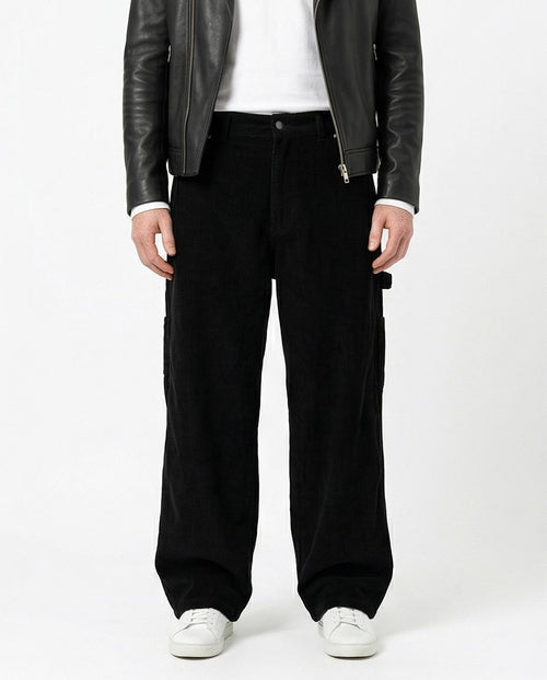 Ravin Men’s Relaxed Fit Corduroy Carpenter Balloon Pants - Black - R215101