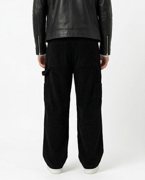 Ravin Men’s Relaxed Fit Corduroy Carpenter Balloon Pants - Black - R215101