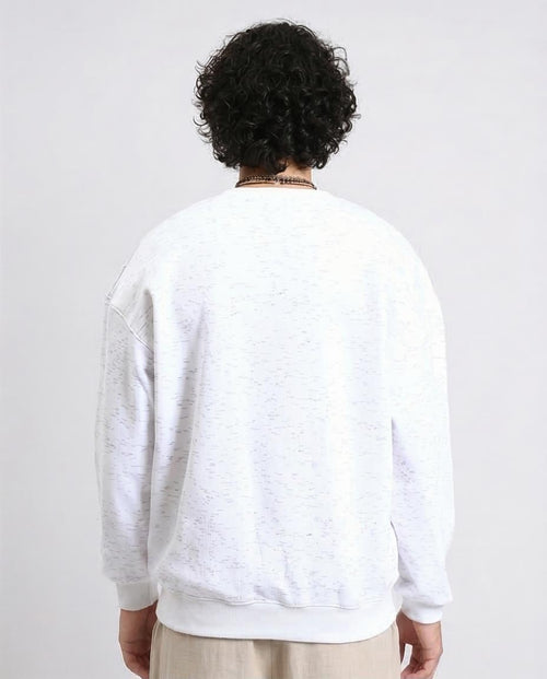 Ravin | "Just Vibing Here" Oversized Graphic Sweatshirt - Heather Off-White - R215110