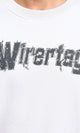 R215111 - Printed "Wirertag" Crew Neck Sweatshirt - Light Grey