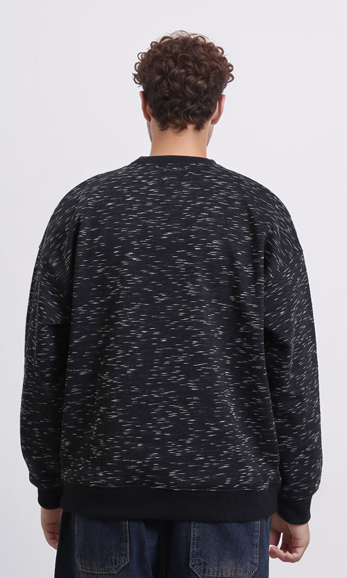 R215112 - Crew Neck Regular Fit Casual Sweatshirt - Heather Black