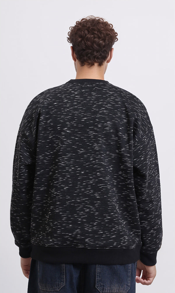 R215112 - Crew Neck Regular Fit Casual Sweatshirt - Heather Black