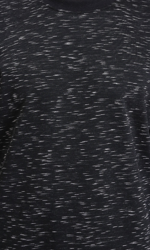 R215112 - Crew Neck Regular Fit Casual Sweatshirt - Heather Black