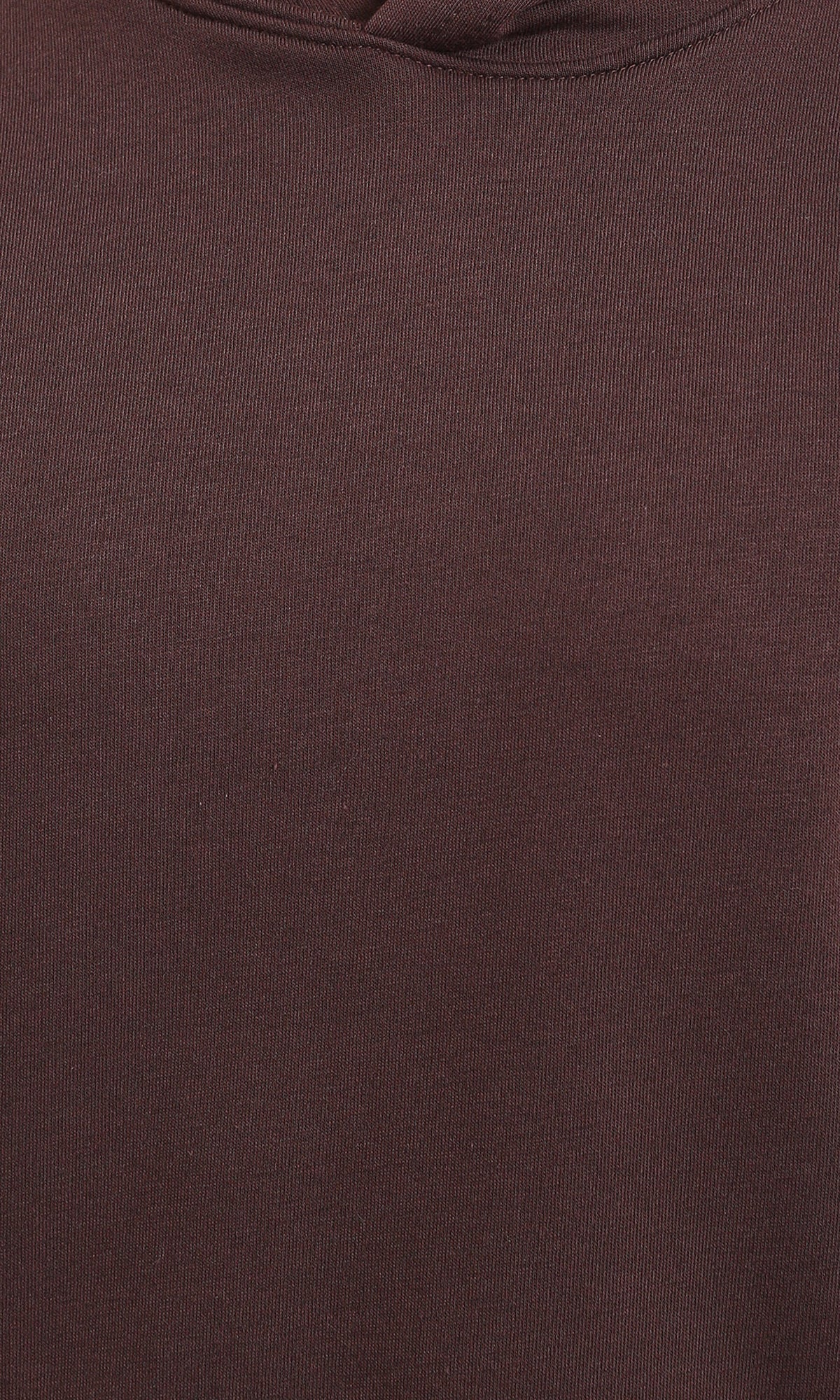 R215214 - Kangaroo Pocket Solid Cotton Hoodie - Dark Brown