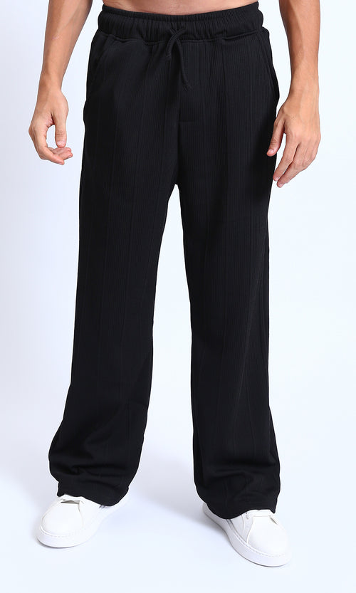 R215246 - Seams Comfy Drawstring Pants - Black