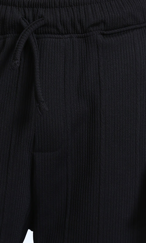 R215246 - Seams Comfy Drawstring Pants - Black