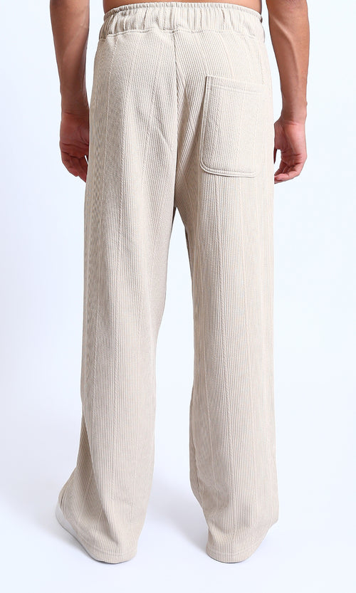 R215247 - Seams Comfy Drawstring Pants - Light Beige