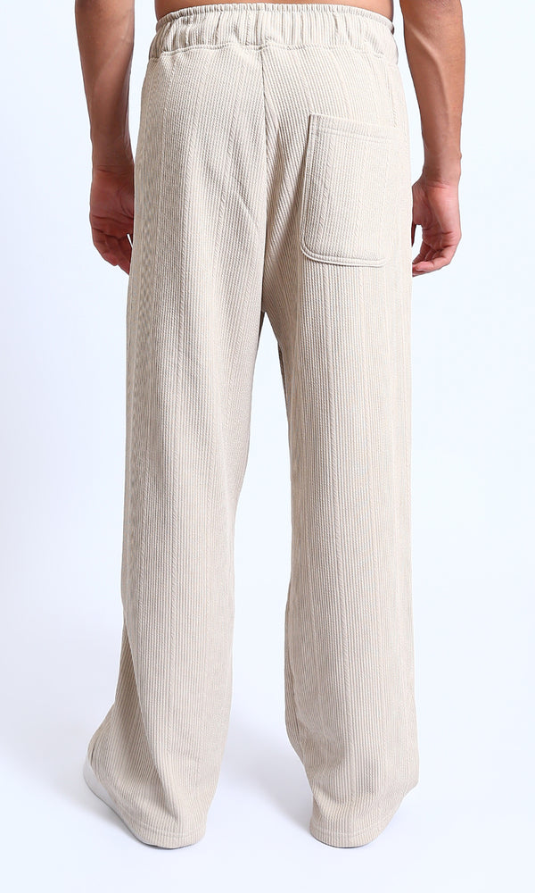 R215247 - Seams Comfy Drawstring Pants - Light Beige