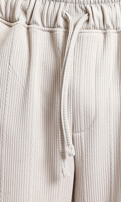 R215247 - Seams Comfy Drawstring Pants - Light Beige