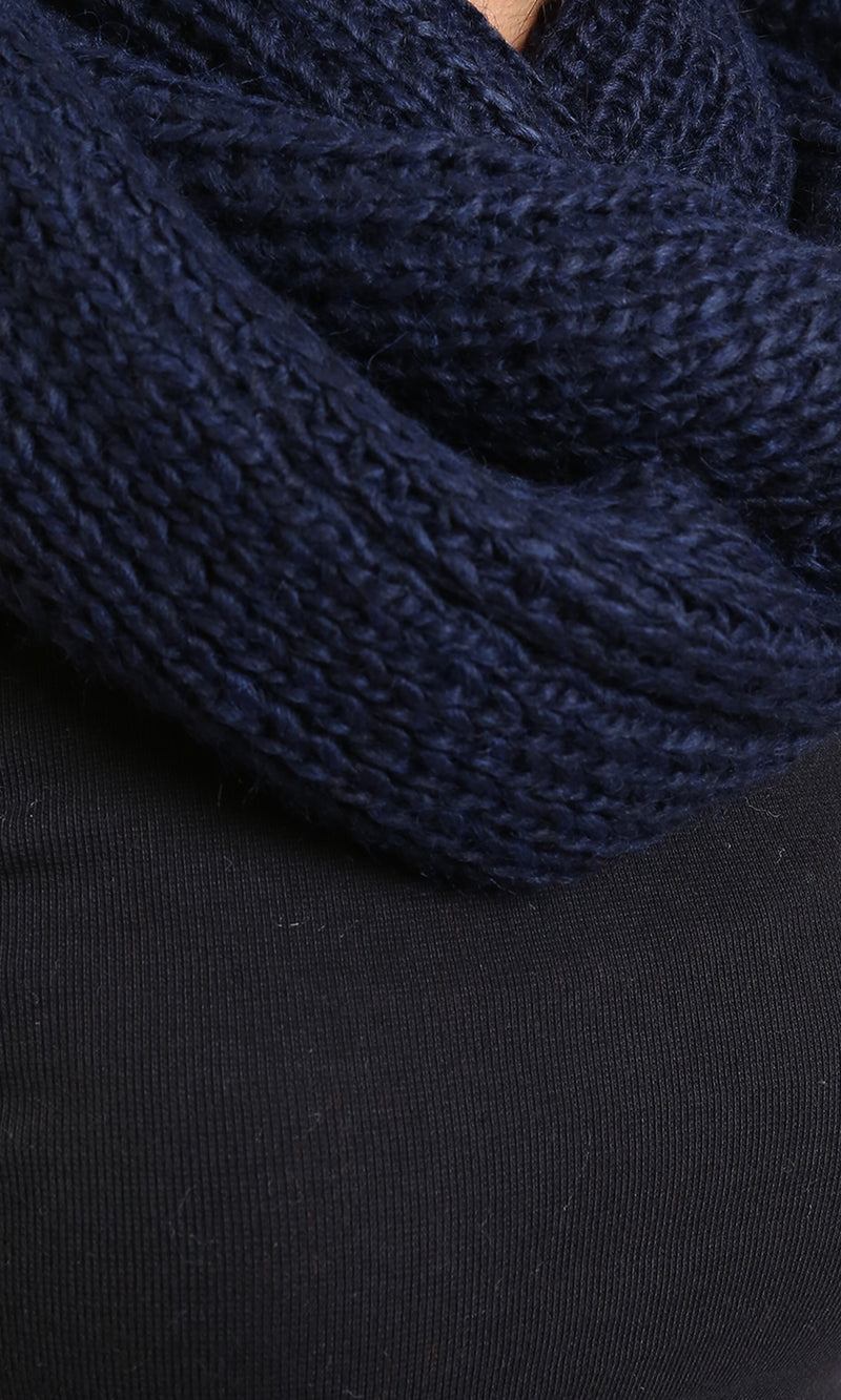 R215255 - Chunky Knit Infinity Scarf - Navy Blue