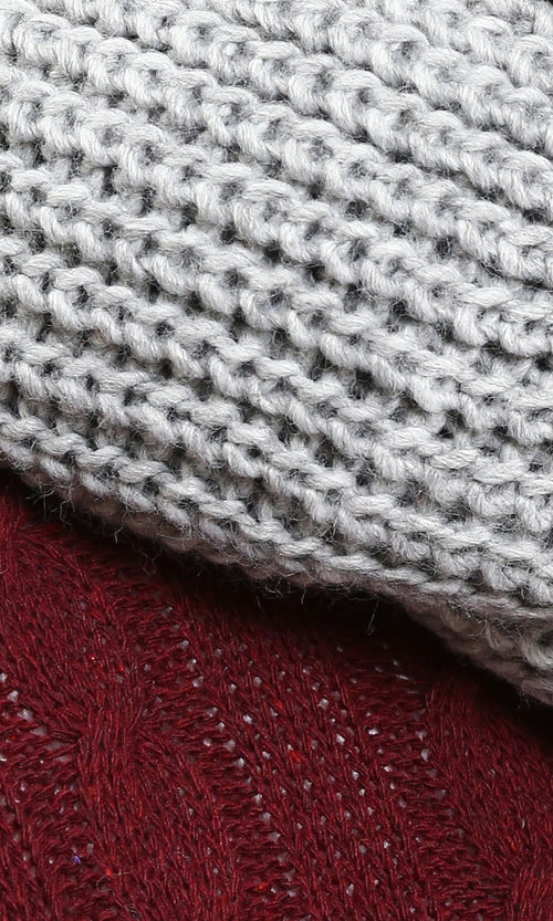 R215256 - Chunky Knit Infinity Scarf - Light Grey