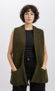 R215260 - Slip On Knitted Scarf with Pockets - Army